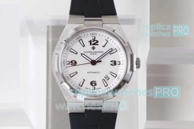 Swiss Grade Replica Vacheron Constantin Overseas Ultra Thin Watch SS White Dial 42mm